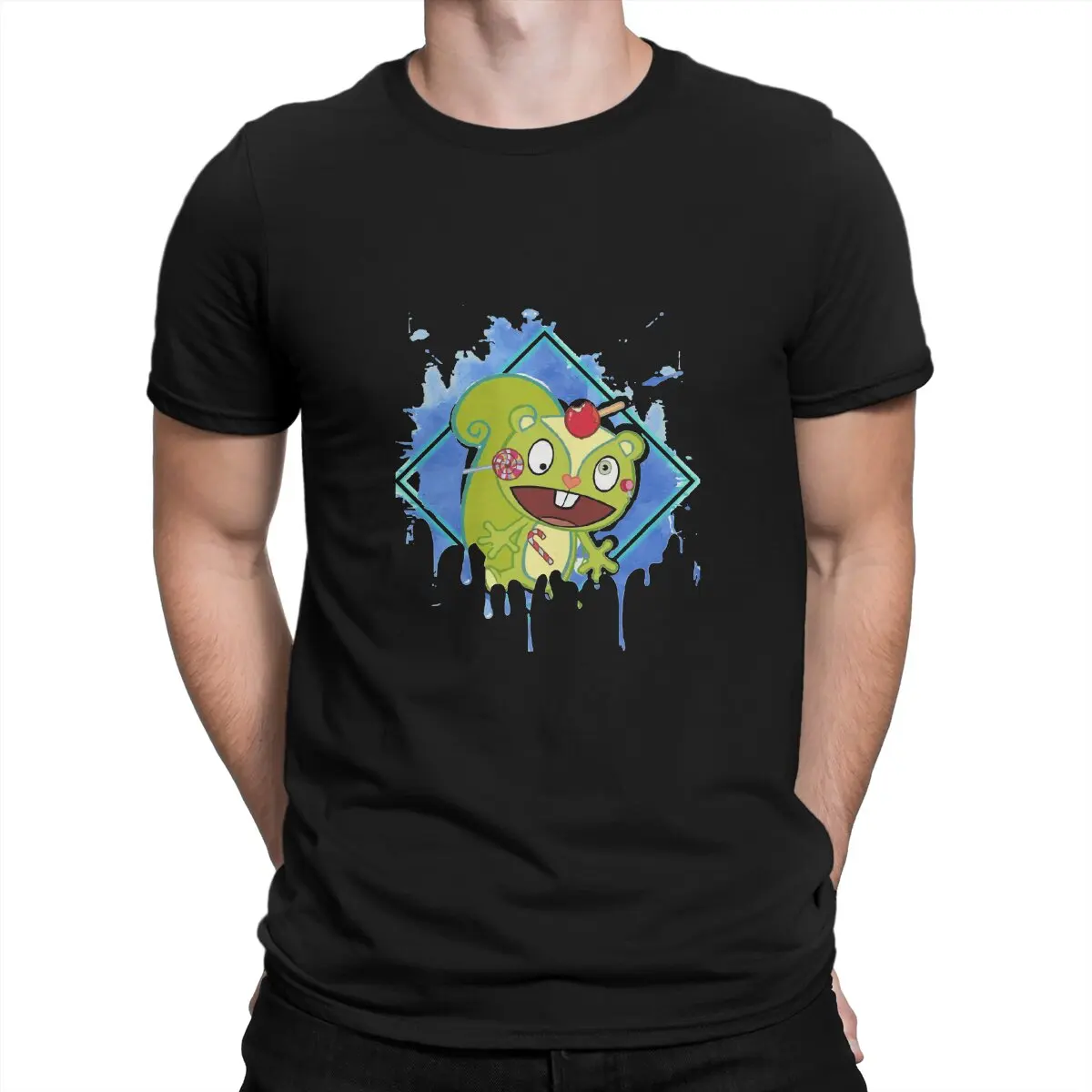 

Nutty Fitting for Fans Magically T-Shirt for Men Happy Tree Friends Cuddles Giggles Anime Novelty 100% Cotton Tee Shirt