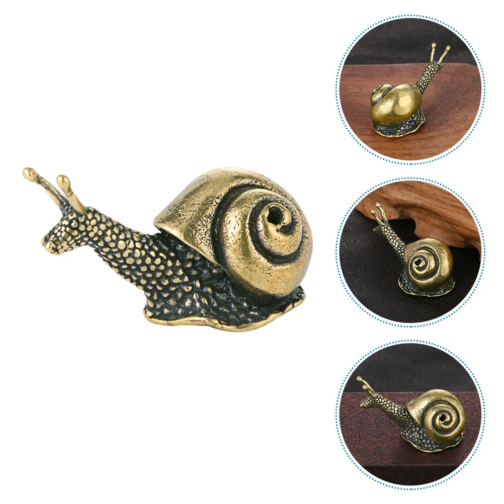 

Snail Animal Figurine Mini Statue Ornament Miniature Brass Figurines Decor Garden Cute Copper Pet Retro Ornaments Tea Sculpture