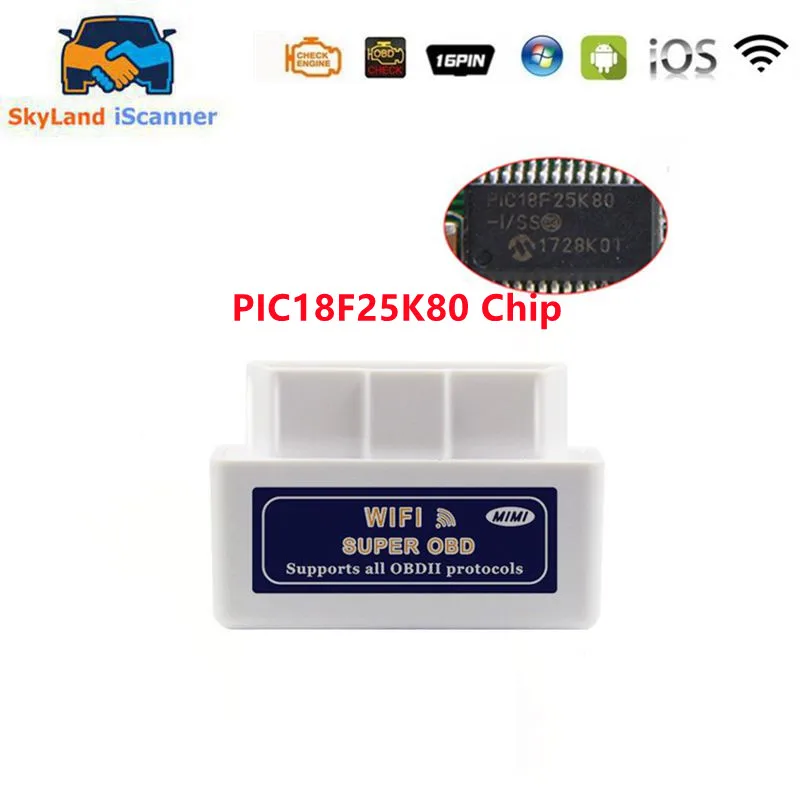 

OBD2 сканер WIFI ELM327 V1.5 с чипом PIC18F25K80 для IOS/Android/ПК считыватель кодов автомобиля OBDII Elm 327 WIFI V1.5