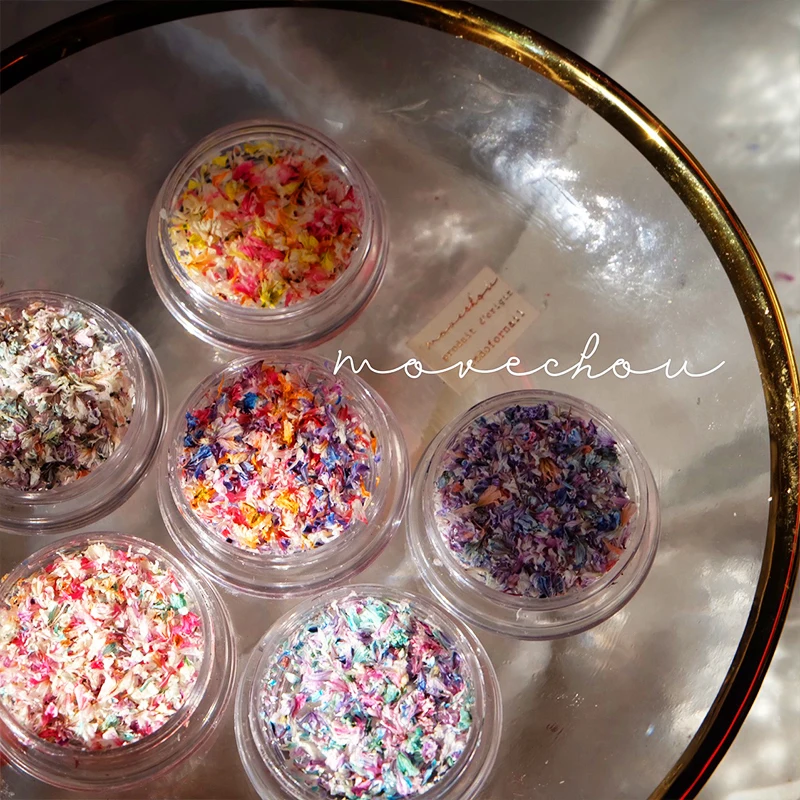 

DIY 3D высушенный цветок для ногтей декор, смешанные цвета, цветок Гипсофилы, прессованный Цветочный декор для ногтей, стикер для ногтей, натур...