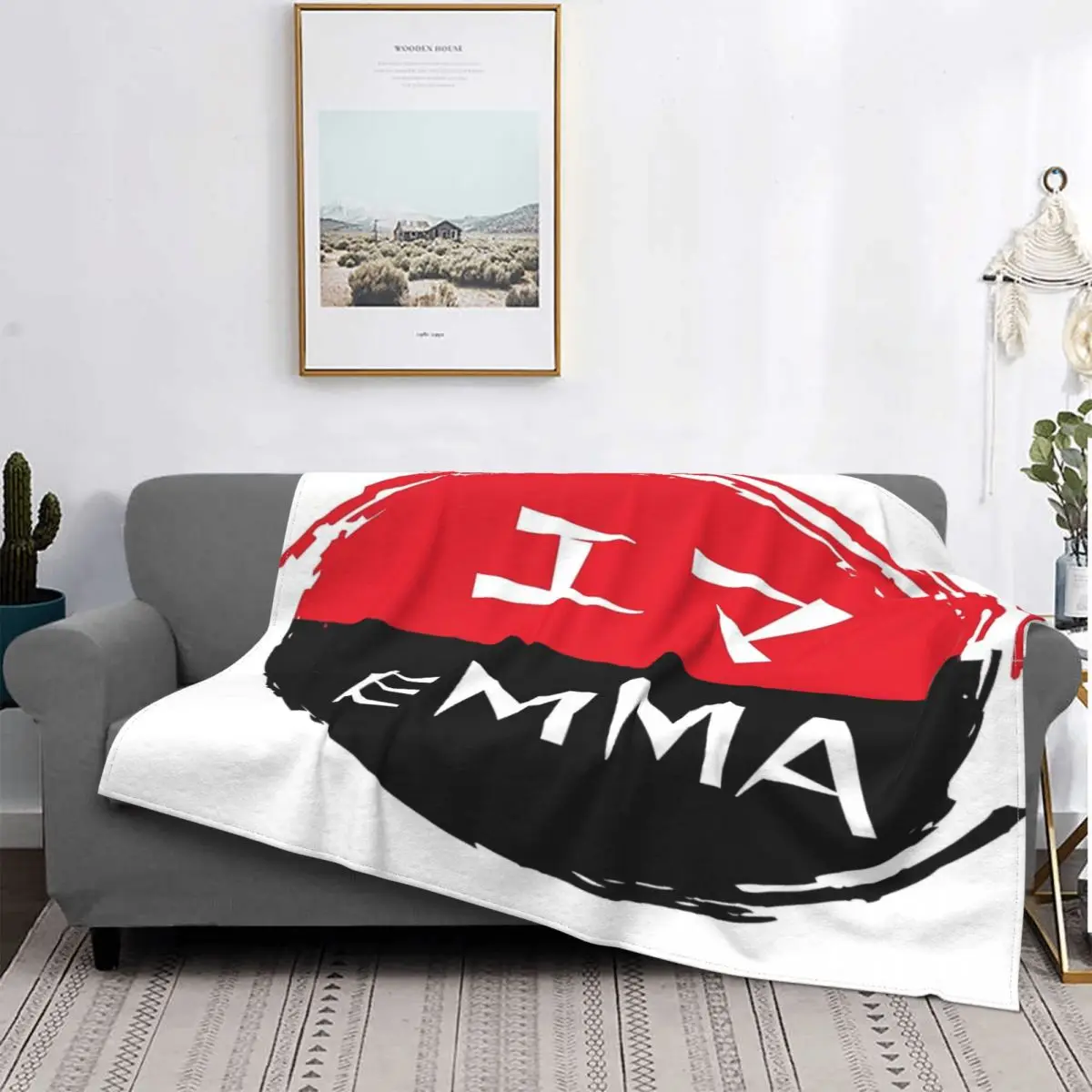 

Manta de cuadros para cama, manta de muselina, toalla de playa de lujo, Emma In Japanese Katakana
