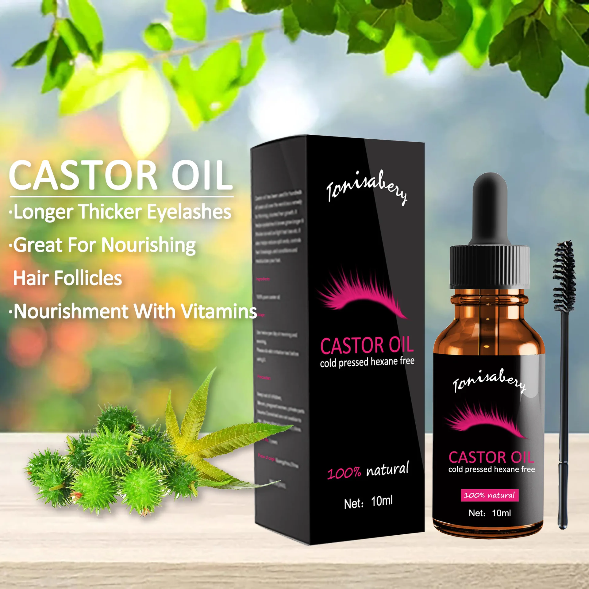 

Sdotter Castor Oil Eyelash Growth Serum Longer Fuller Eyelash Enhancer Makeup Eyebrow Lash Lift Treatment Essence Hair Care Nour