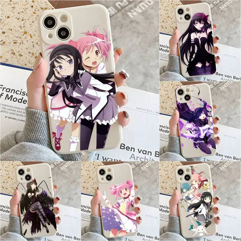 

Cute Anime Puella Magi Madoka Magica Phone Case For Iphone 7 8 Plus X Xr Xs 11 12 13 Se2020 Mini Mobile Iphones 14 Pro Max Case