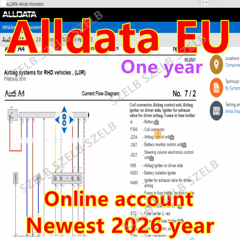 Фото Полная версия программного обеспечения Alldata для авторемонта 2026 года, онлайн-аккаунт Alldata 2026 с электрическими схемами, в основном поддерживает европейские автомобили. №1
