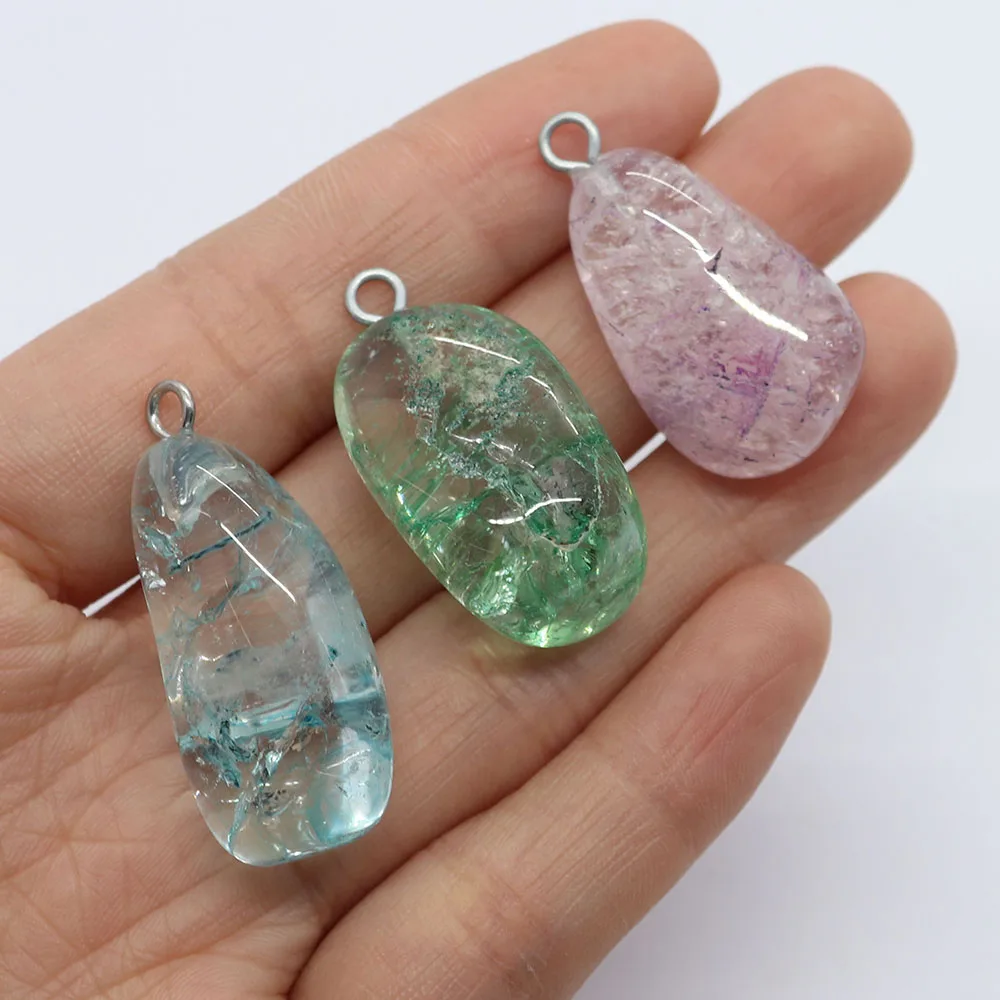 

Crystal Color Ladies Pendant Healing Energy Necklace Fashion Dyed Natural Crystal DIY Charm Handmade Necklace Accessories
