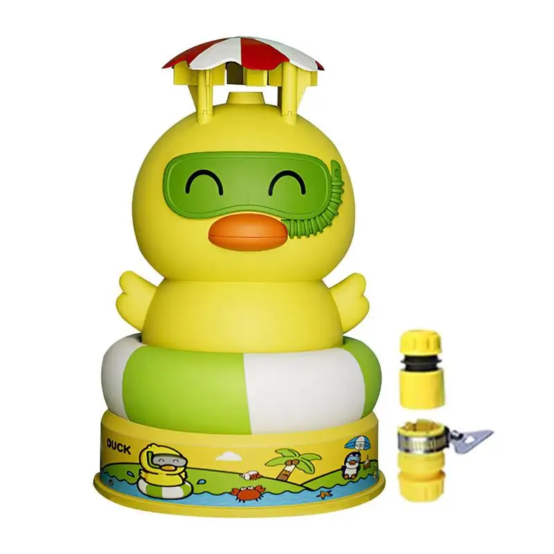 

Outdoor Water Sprinkler Toy Cartoon Duck Shaped Bath Toy Summer 360 Rotating Splashing Water Spraying Toy For Kids