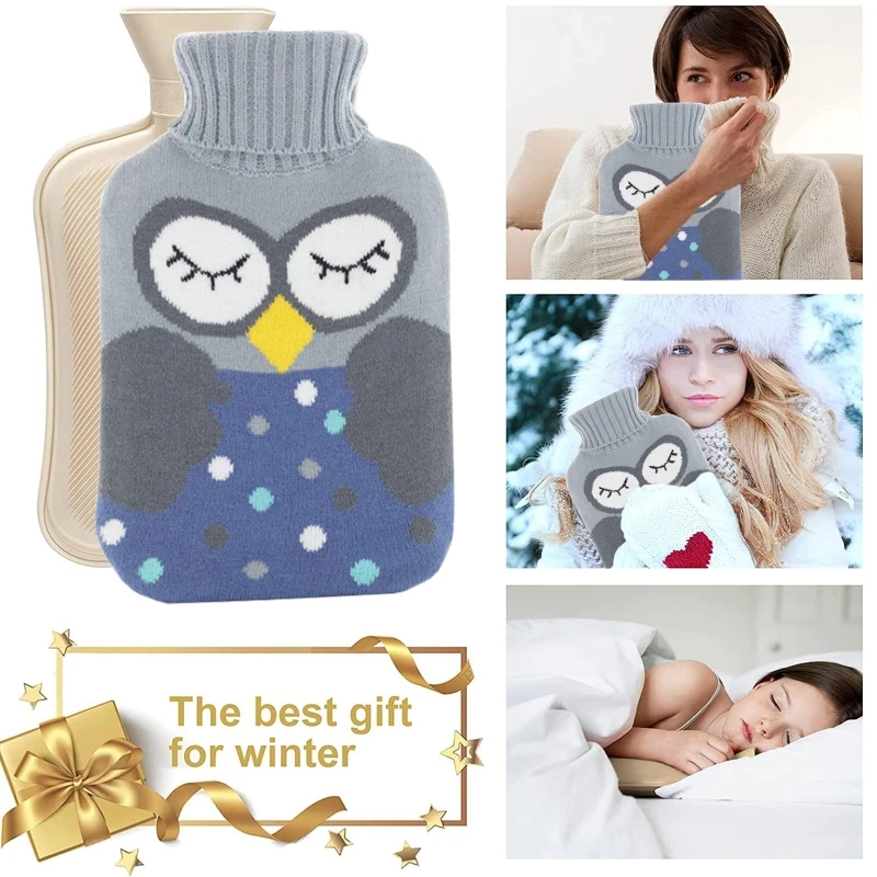 2 л бутылка для горячей воды с крышкой Съемная резиновая теплая сумка холодных