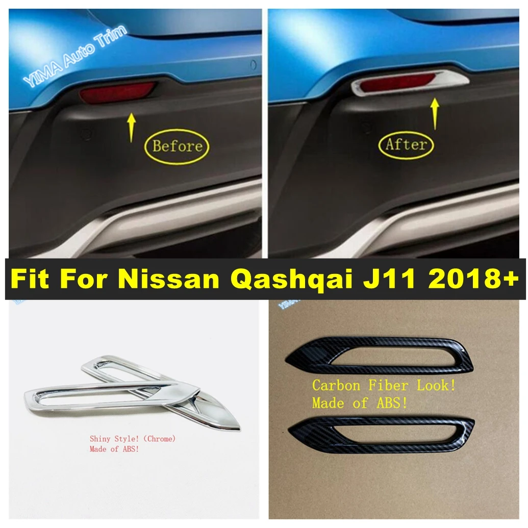 

Car Rear Bumper Fog Lights Foglights Lamp Cover Trim Molding Frame Fit For Nissan Qashqai J11 2018 - 2020 Interior Accessories