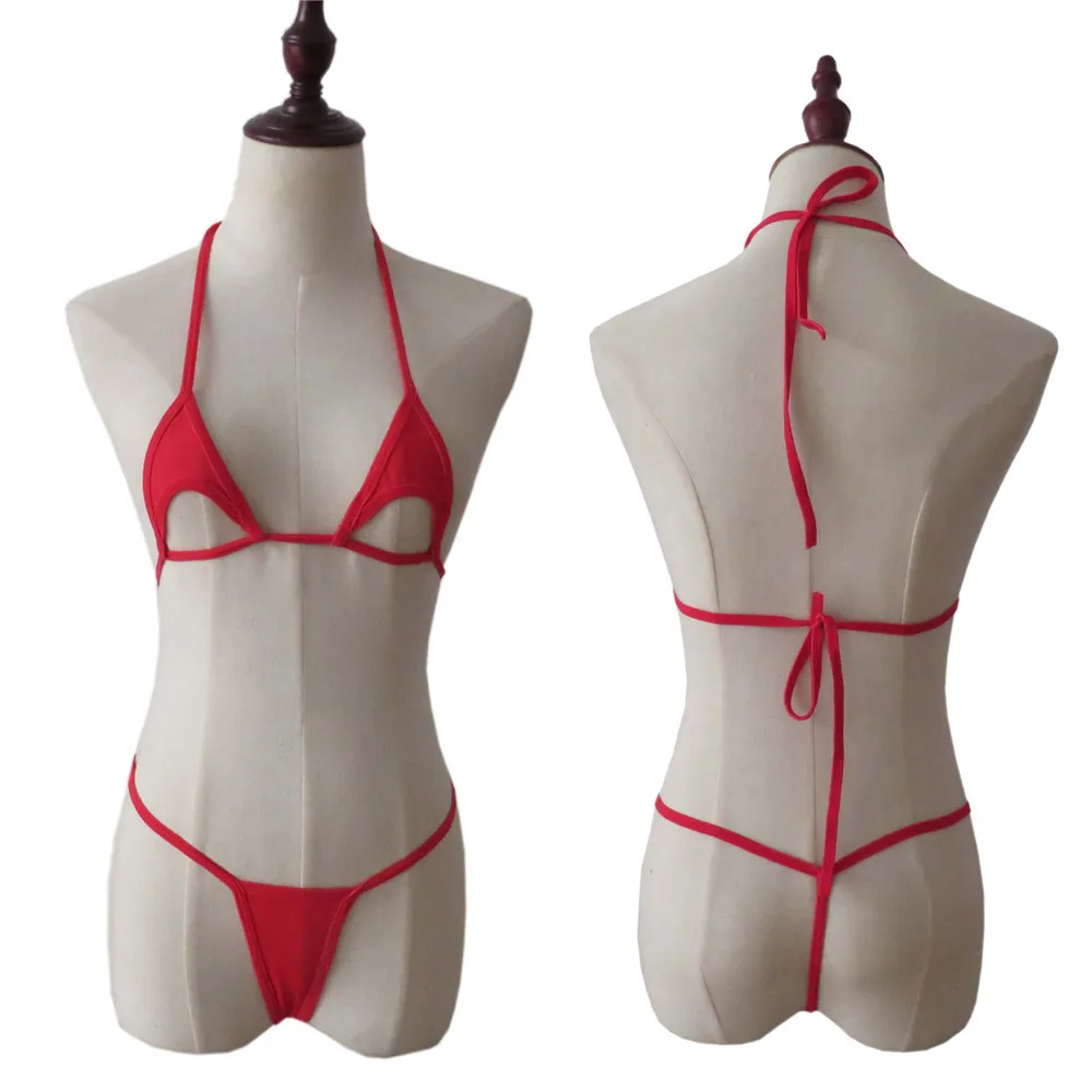 

bikini Sexy Solid color Sling Hollow Lotion Thong Japanese girl Beach spa swimwear women swimsuit biquini bikinis monokini
