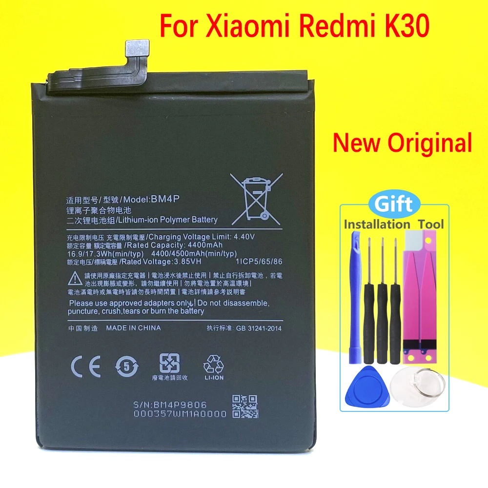 

NEW Original BM4P Battery For Xiaomi Redmi K30 K30i 4G High Quality Smartphone/Smart Mobile Phone +Tracking Number