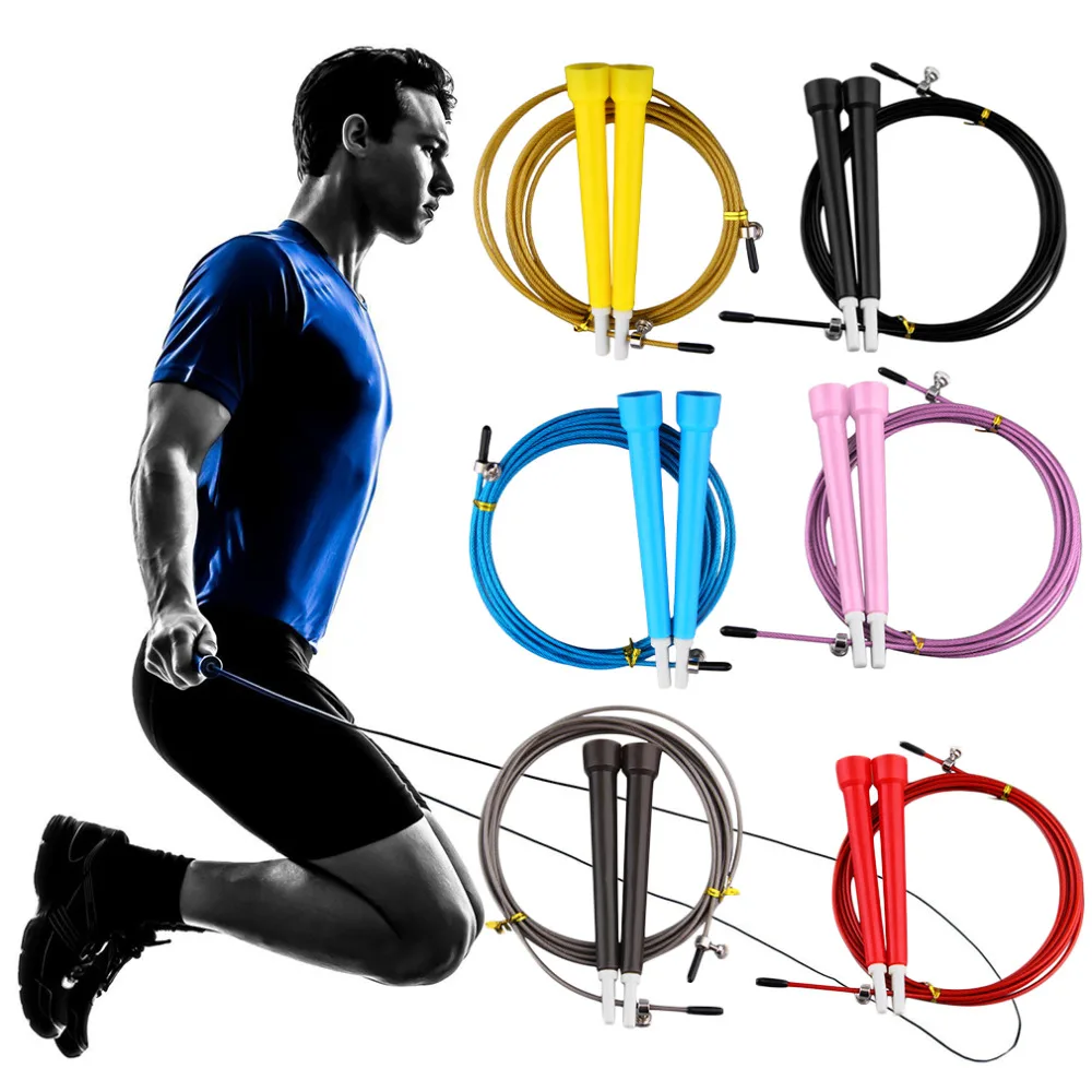 

3m Jump Rope Bearing Skipping Ropes Cable Steel Adjustable Fast Speed ABS Handle Training Boxing For Fitness Sports Exercises