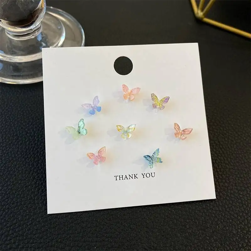 

Simple Colorful Fairy Stereo Cute Hypoallergenic Butterflies Butterfly Stud Earrings For Women Mini Earring Party Jewerly A954