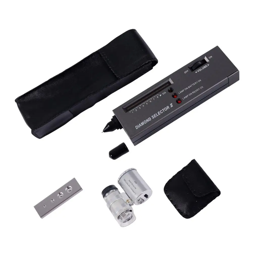 

Diamond Test Pen with Magnifying Glasses Gemstone Portable DIY High Accuracy LED Lighted