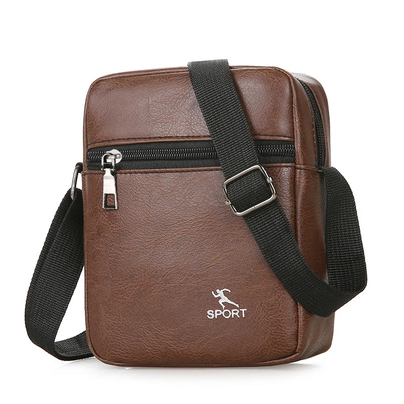 2022 Fashion PU Leather Waterproof Male Cross Body Shoulder Messenger Bags Men's Casual Handbags