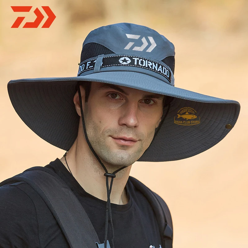 

DAIWA Breathable Sunscreen Anti-ultraviolet Fishing Cap Summer 2022 Outdoor Men's Oversized Eaves Sun Hat to Cover Face Sun Hat