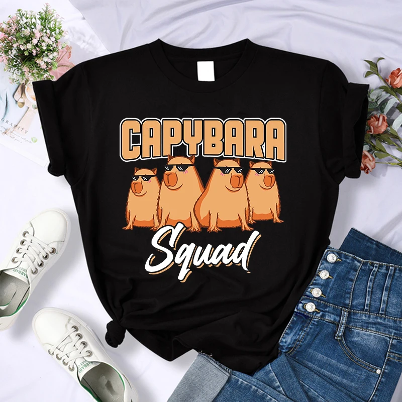 

Women interest animal capybara T Shirt Girl Graphic Printed Fashion Harajuku 2023 Clothes Causal Female Y2K Tops Tee