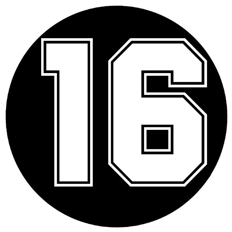 

Funny Vinyl Decal Number 16 Car Sticker Waterproof Auto Decors on Truck Bumper Rear Window