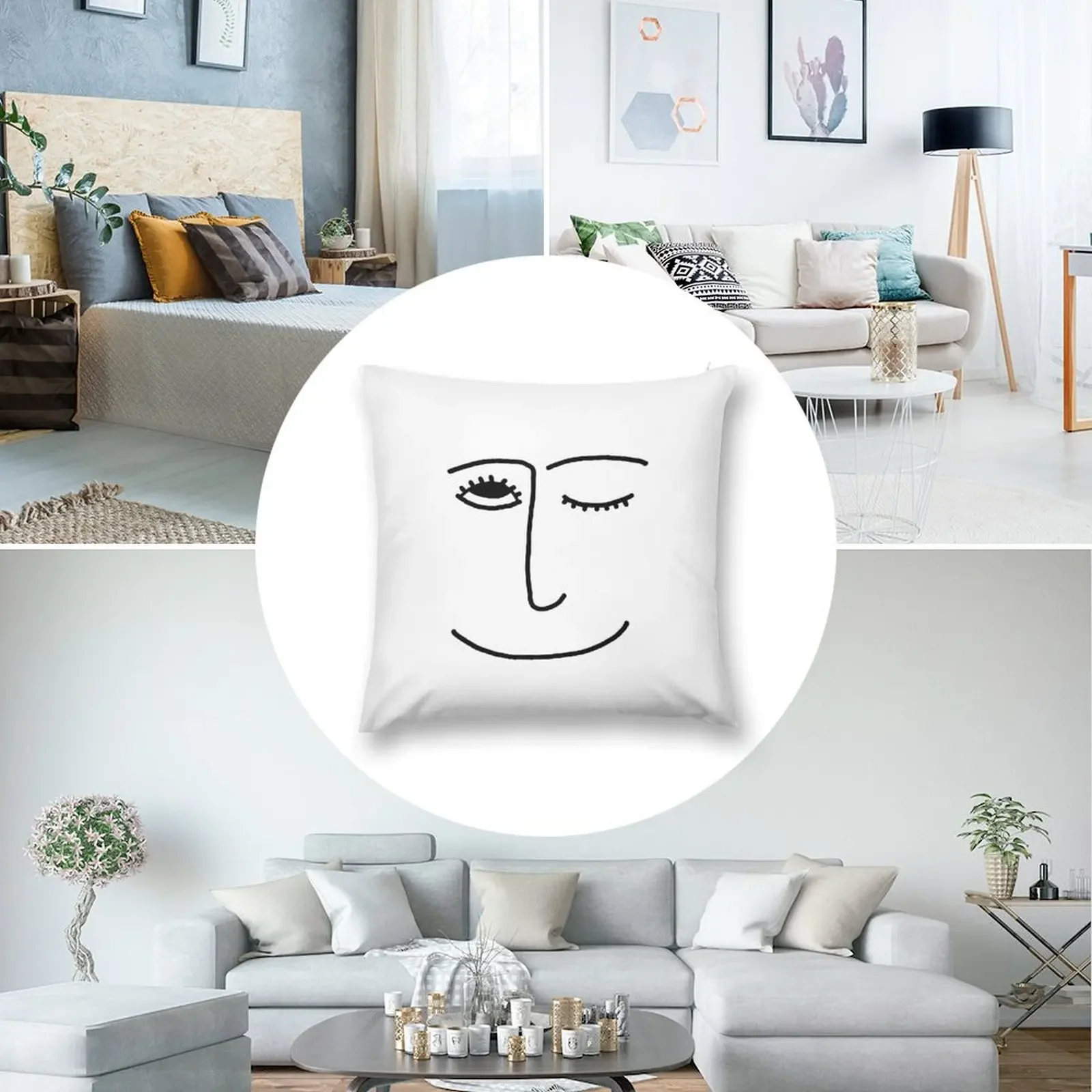 Фото Подушка Winky Face, декоративная подушка, рождественские украшения для дома, 2025, подушка для сидения №5