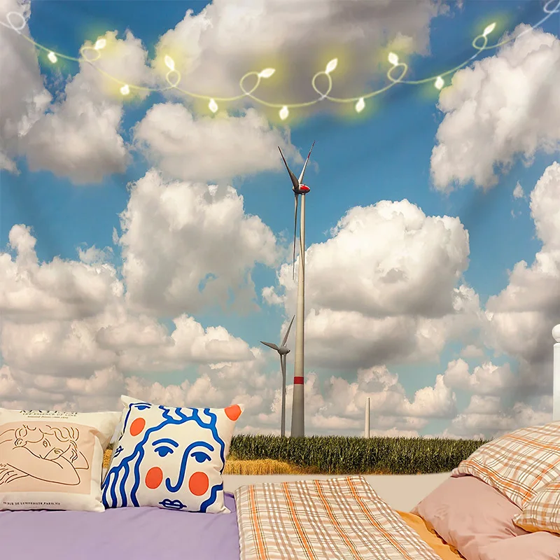 

Пасторальный стиль в стиле инстаграм природный пейзаж фоновая Ткань Домашний Декор одеяло декоративные шторы пляжное полотенце для общежи...