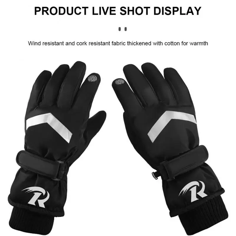 

Thickened Training Hand Protect Touch Screen High-density Mittens Fleece Lining Water-splashing Sports Gloves Windproof