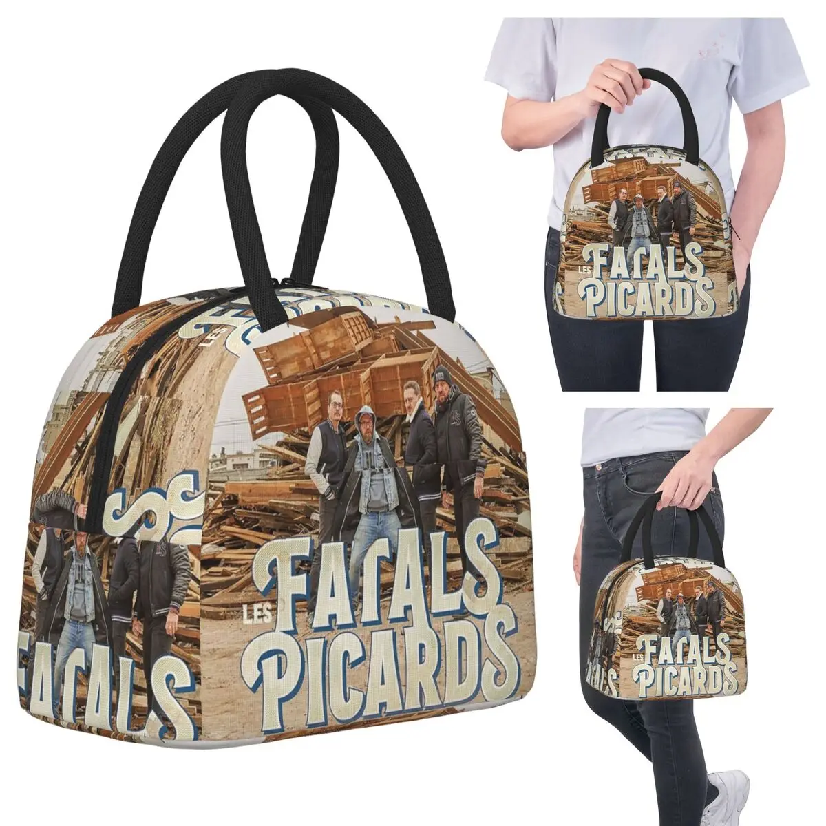 Фото Альбом Les Fatals Picards Especes Menacees 2019, изолированная сумка для обеда для женщин, холодильник, термосумка для еды, портативные коробки для завтрака №1