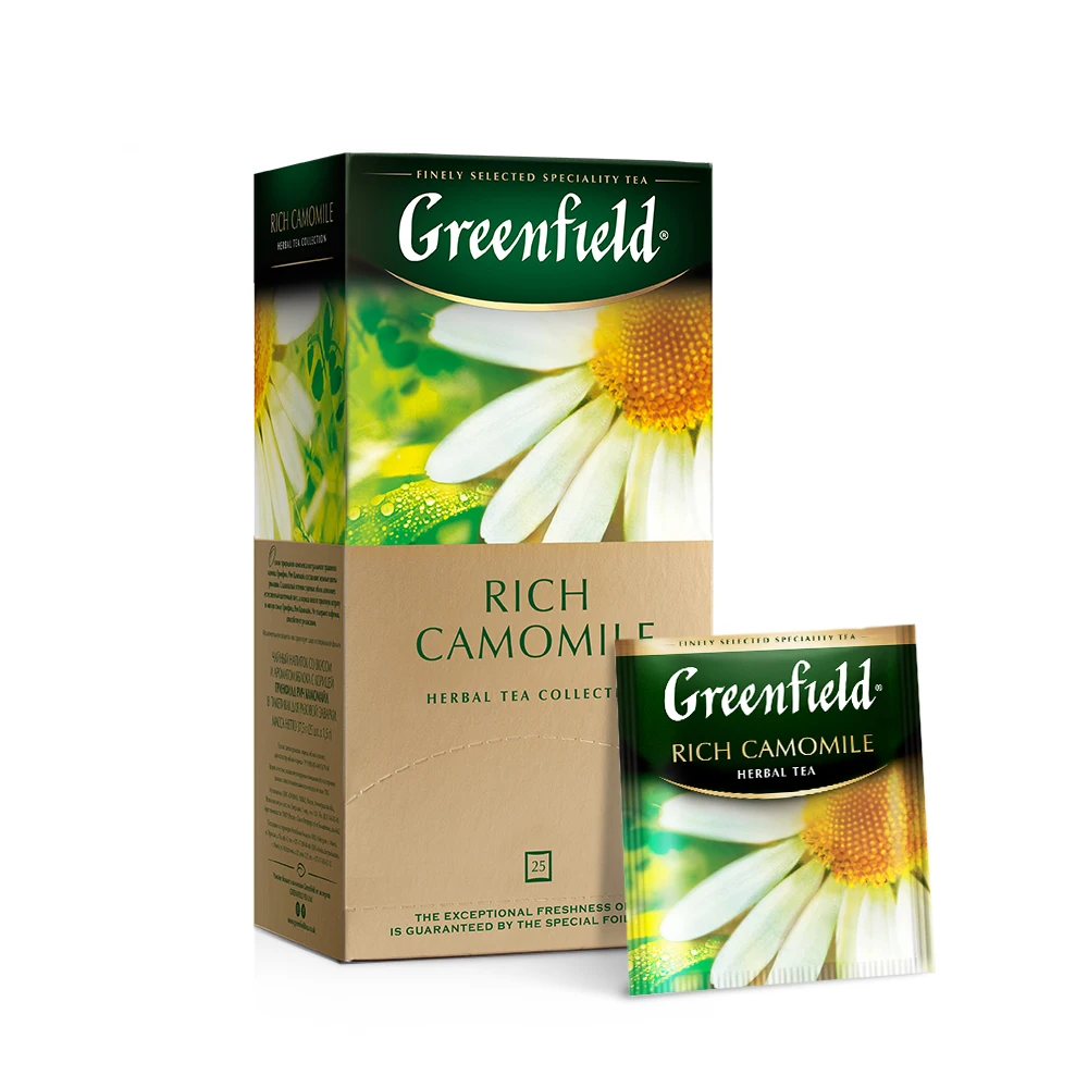 Greenfield Rich Camomile чайный напиток 25 пакетиков по 1 5 г. | Фруктовый чай