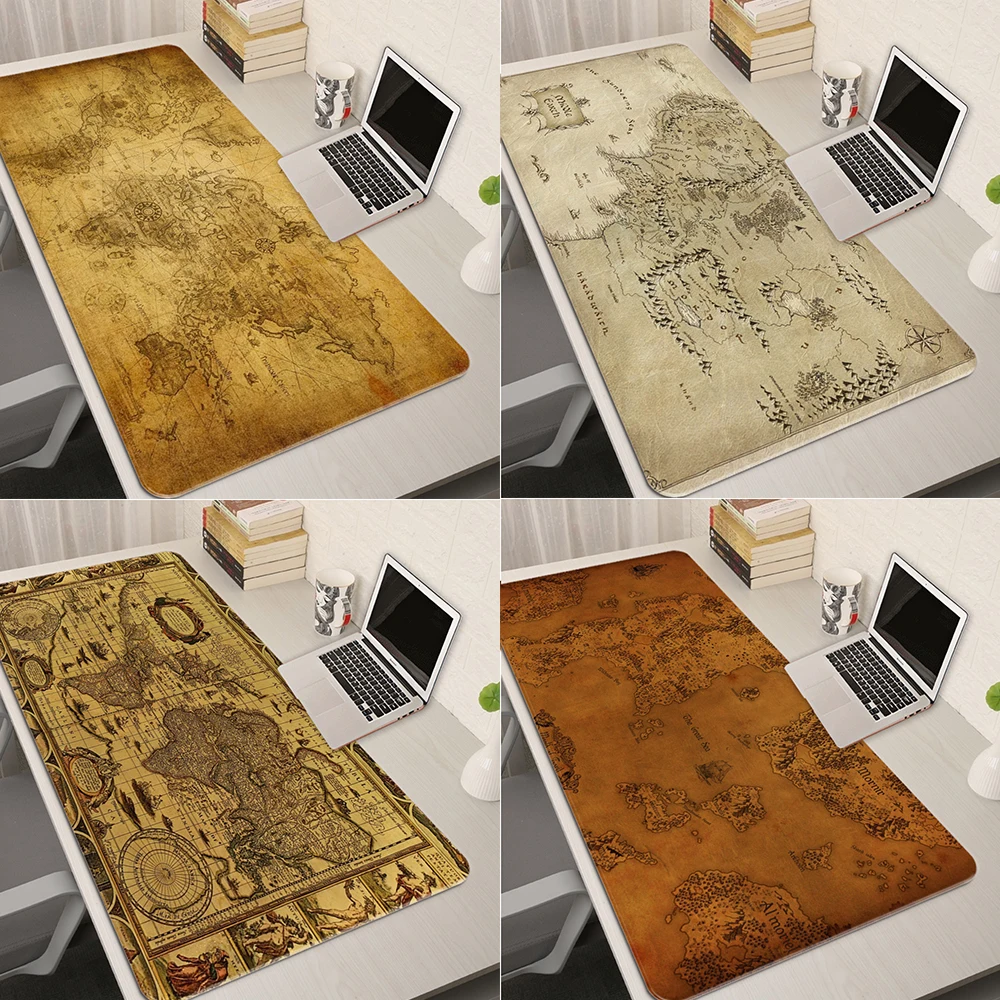 

Mairuige Old World Map Large Gaming Lock Edge Mouse Mat Keyboard Pad Desk Mat Table Mat Gamer Mouse Pad for Laptop Notebook Lol