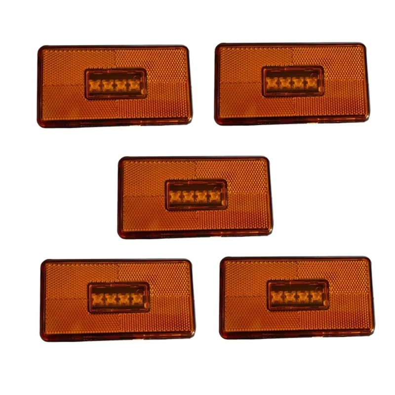 5Pcs Amber 4 LED Side Marker Light Lamp For Scania 5 6 Series P R Cabs G T S Truck Warning 2052119