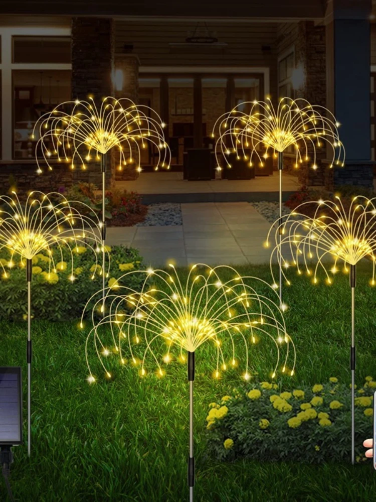 

Solar Fireworks Lights Drag Multiple Waterproof Dandelion Lawn Floor Lights Christmas Decoration Lights