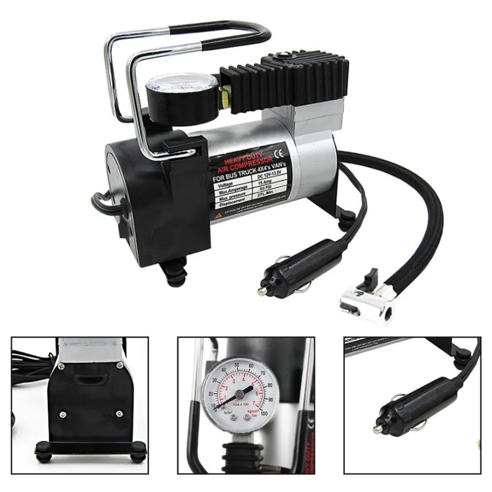 

Portable Super Flow DC 12V 100PSI Metal Air Compressor Tyre Inflator Car Air Pump Vehicle Pump Electric Pressure Gauge