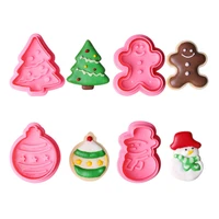 4pcs gingerbread man santa claus snowflake biscuit mold christmas chocolate cookie cutter for kitchen xmas cake decorating tools