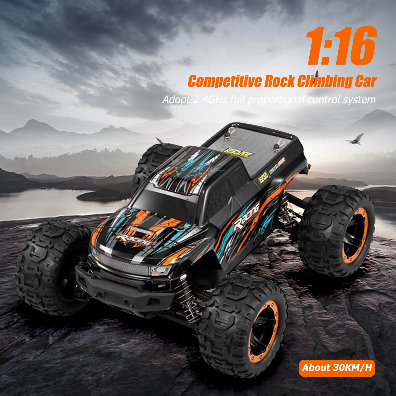 

1/16 RC Car High Speed Monster Truck Off Road 4x4 Racing Fast RC Car Climbing Car 2.4GHz About 30km/h Fast Off Road RC Car