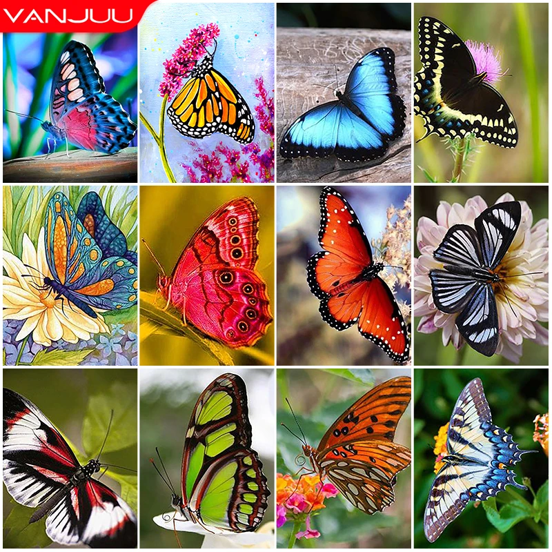

Алмазная 5D картина «сделай сам» с бабочками, птицами, полная мозаика, пейзаж, цветочная картина, алмазная вышивка Стразы, домашний декор, под...