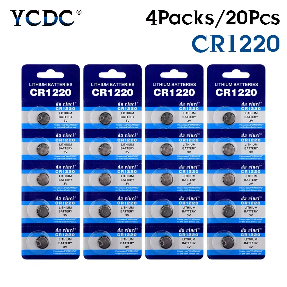 

NEW2023 20PCS New CR1220 Button Cell Batteries CR 1220 DL1220 BR1220 LM1220 3V Lithium Battery for Watch Toy Computer Calculator