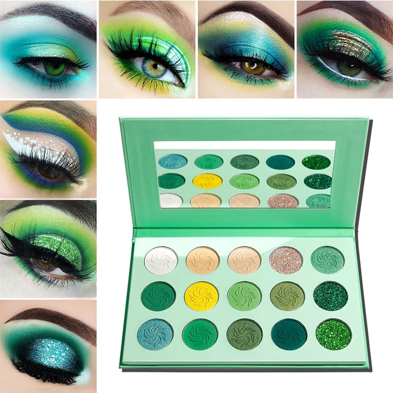 

DE'lanci Makeup Eyeshadow Palette 15 Color Matte Shimmer Pigmented Glitter Eye Shadow Palette Rainbow Neon Make Up Palette