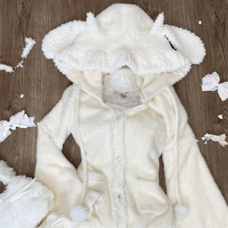 Новинка зимы 2024 куртка с капюшоном абрикосового цвета в корейском стиле +