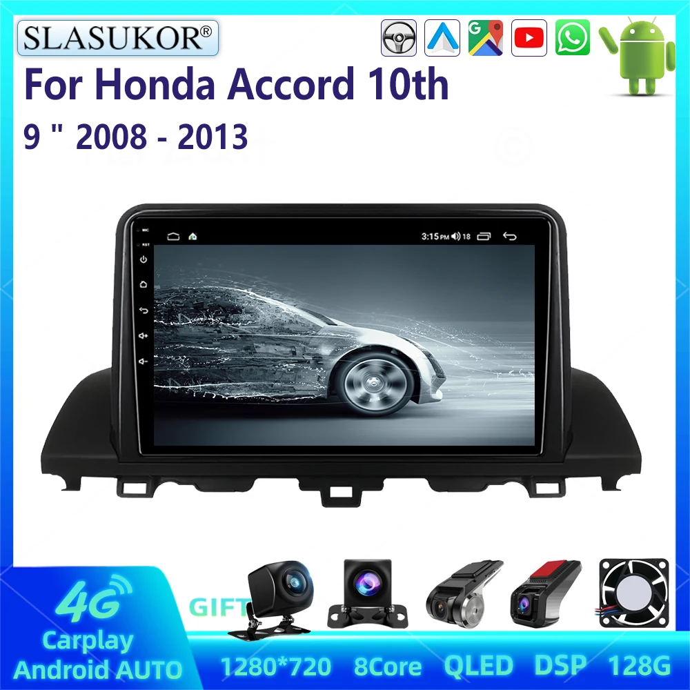 Мультимедийная магнитола для Honda Accord 10 2017-2021 Android 9 дюймов видеоплеер навигация