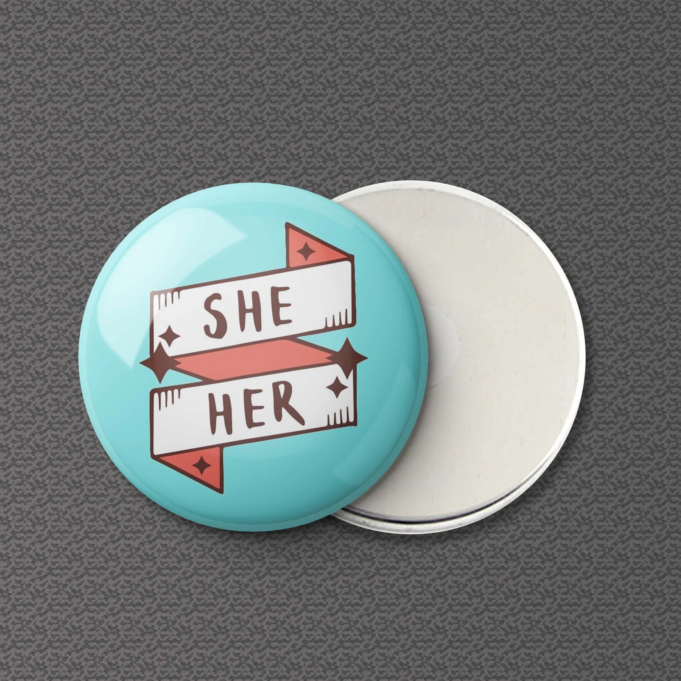 

She Her Feminine In Cyan Refrigerator Magnet Jewelry Kitchen Fashion Metal Board Lover Cute Creative Gift Magnetic Funny