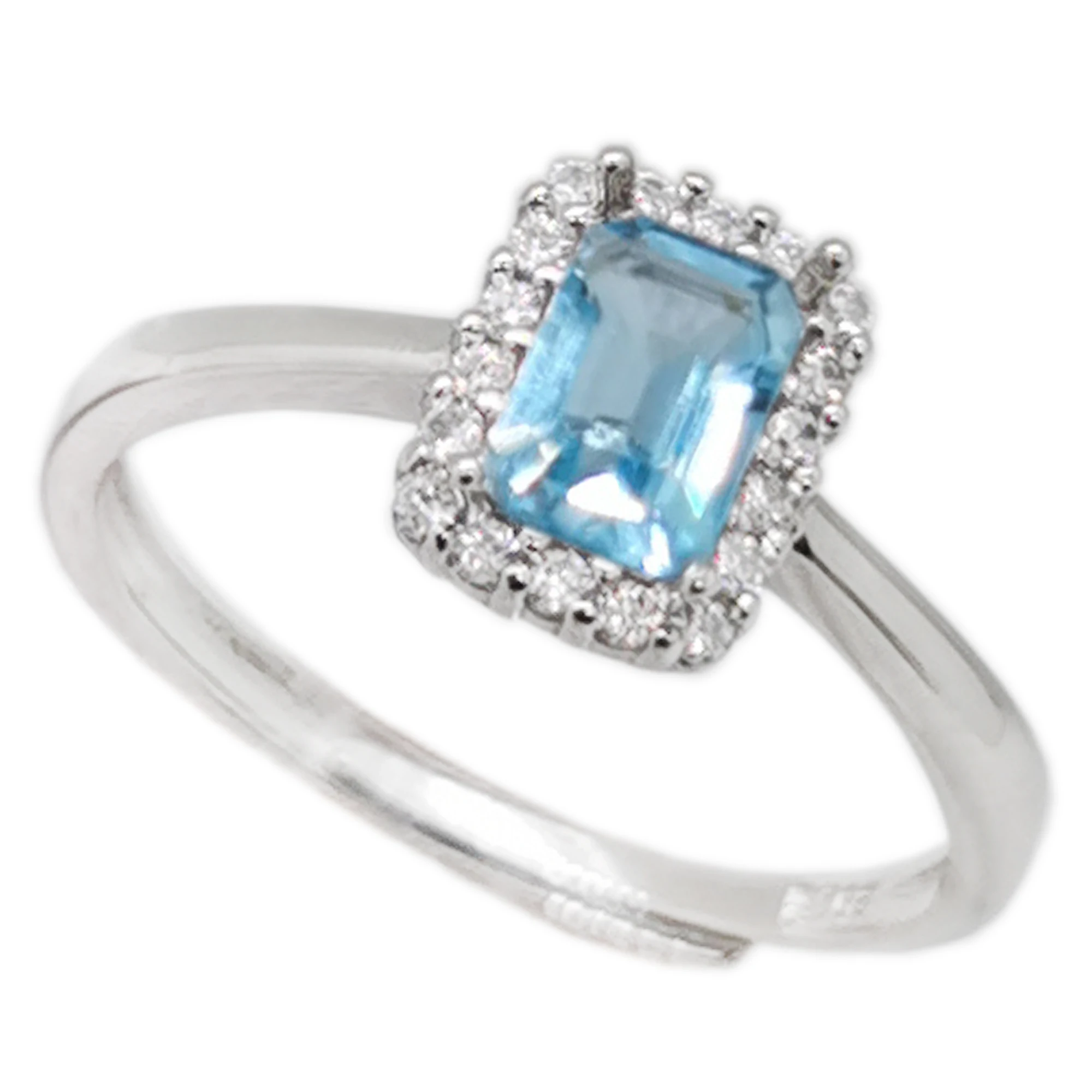 

VVS Grade Emerald Cut Topaz Ring 4mm*6mm Natural Topaz 925 Silver Ring November Birthstone Jewelry Gift for Woman