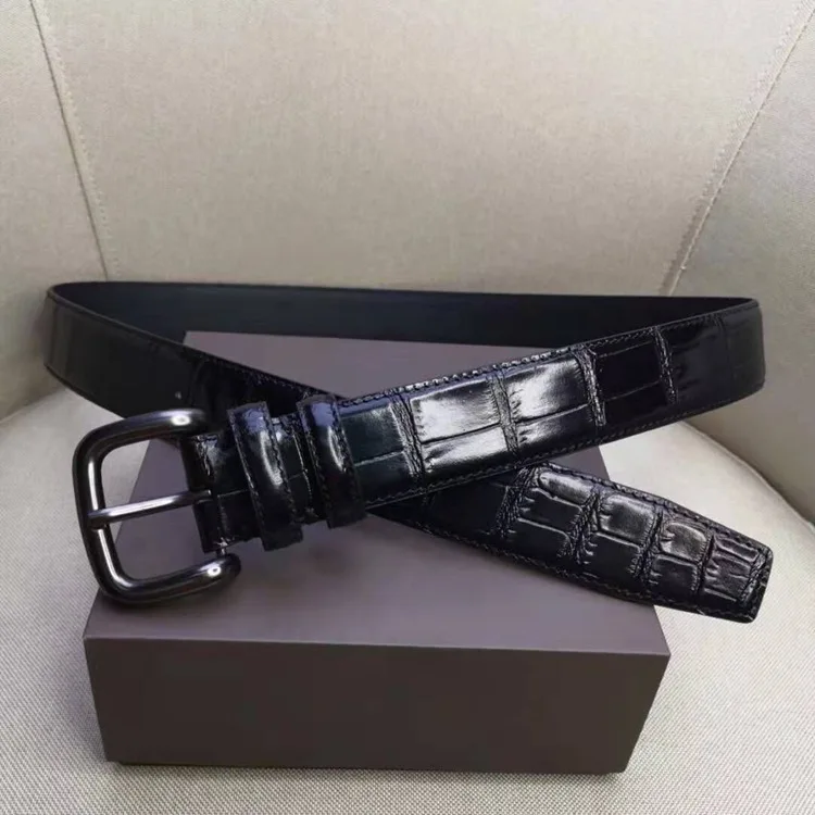

New first layer cowhide pants belt crocodile leather belt men's belt men's belt casual needle buckle