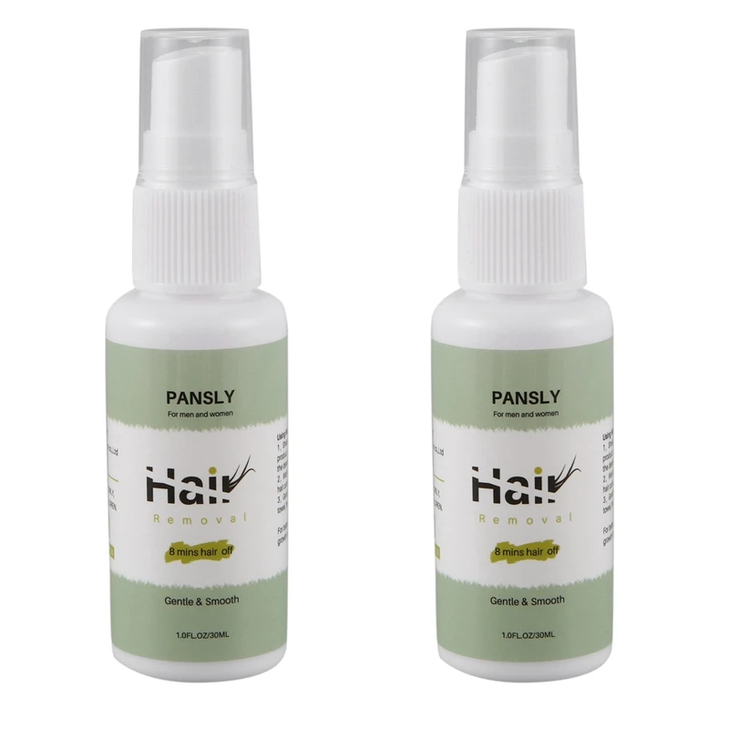 

2X Pansly Hair Removal Cream Spray Body Private Parts, Soft Nourishing Painless Hair Removal Liquid 30Ml