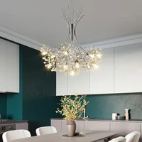 crystal led chandelier flower shade suspension romantic dandelion glass pendant light kitchen home decor hanging lamp fixtures