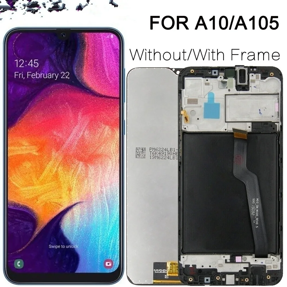 

6,2 "Оригинальный ЖК-экран для Samsung Galaxy A10 A105 A105F SM-A105F, ЖК-дисплей, сменный экран с дигитайзером в сборе с рамкой