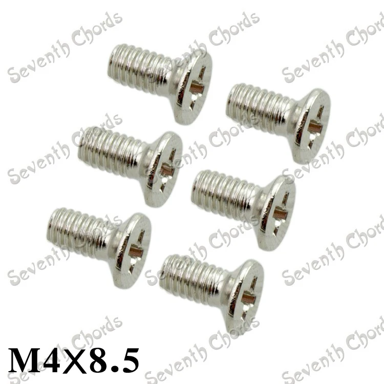 

10 Pcs Chrome Tremolo Bridge Base Mounting Screws for Electric Guitar Base Mount Screw M4*8.5mm