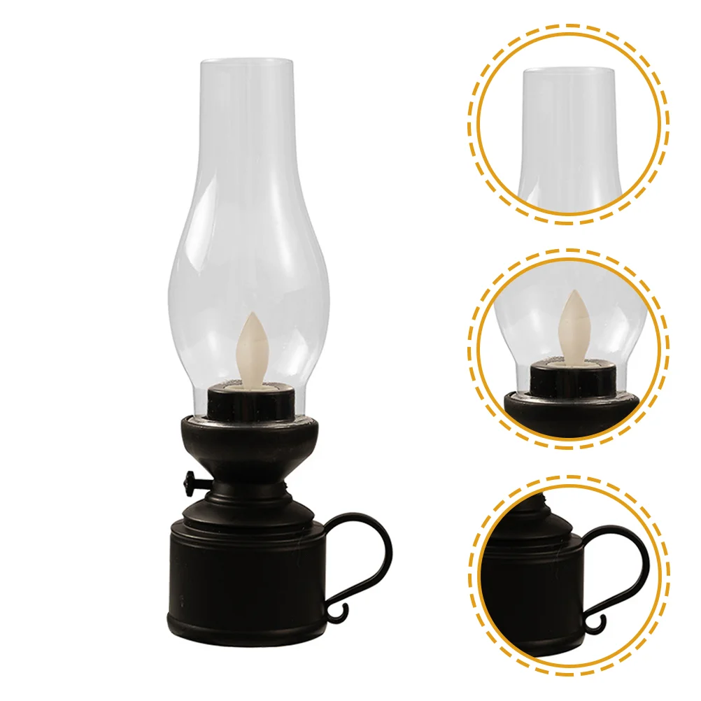

Lamp Oil Kerosene Lantern Glass Lamps Indoor Led Use Forbuddha Flameless Ghee Chamber Decorative Vintage Electronic Windproof