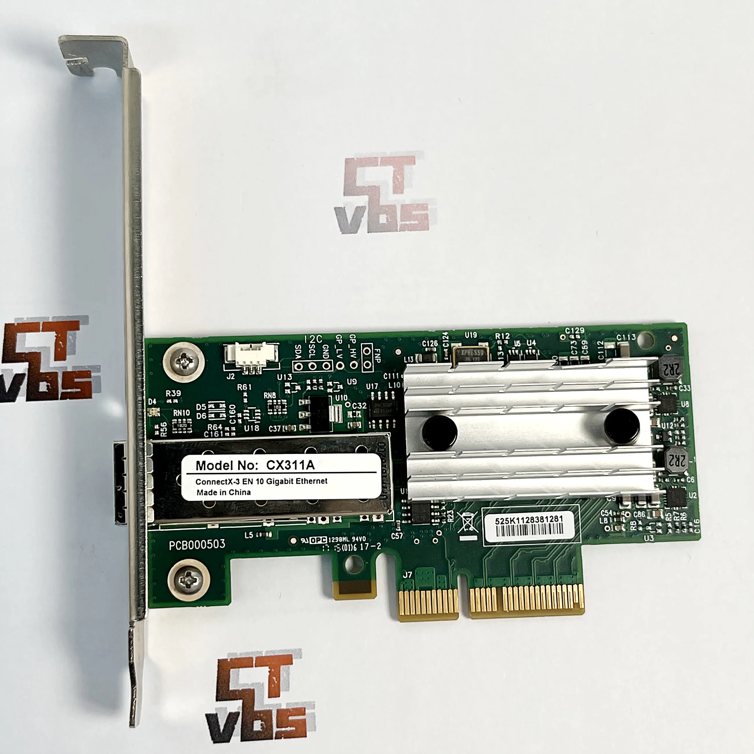 MCX311A-XCAT Mellanox ConnectX-3 EN CX311A 10G Ethernet 10GbE SFP+ PCIe NIC Adapter w/ 10G SFP Fiber Optic Module