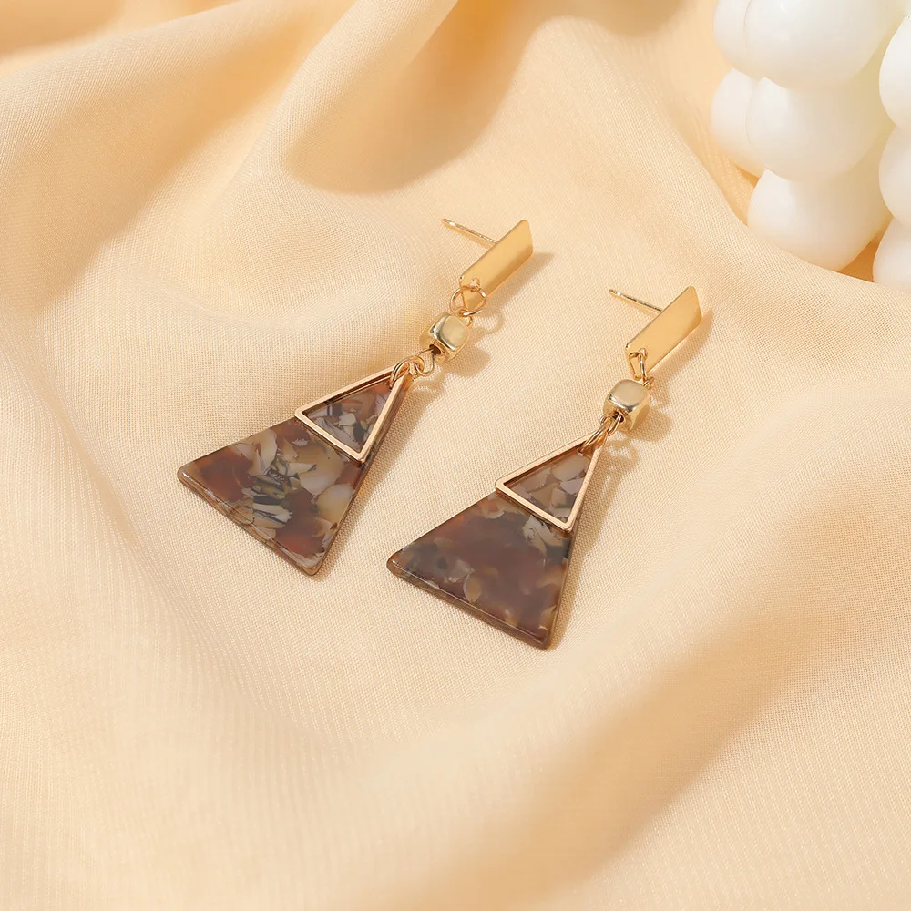 

New Geometric Earrings Long Acrylic Triangle Earrings For Women Earing Jewelry Earings European American Creative Earring