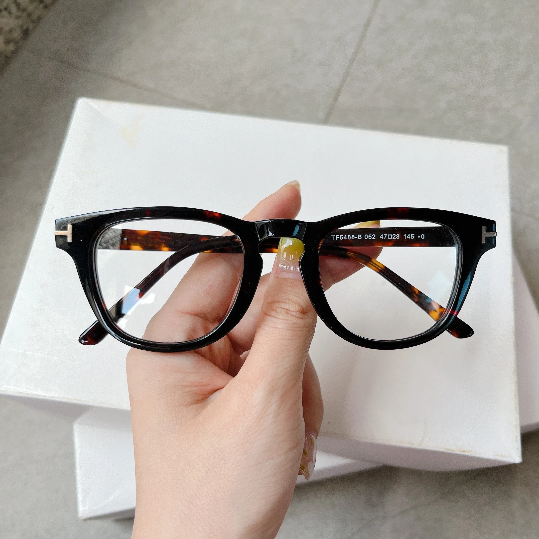 

TOM TF5488 Small Face Tortoise Square For Women Men Frames Prescription Optical Frames Myopia Glasses tf glasses
