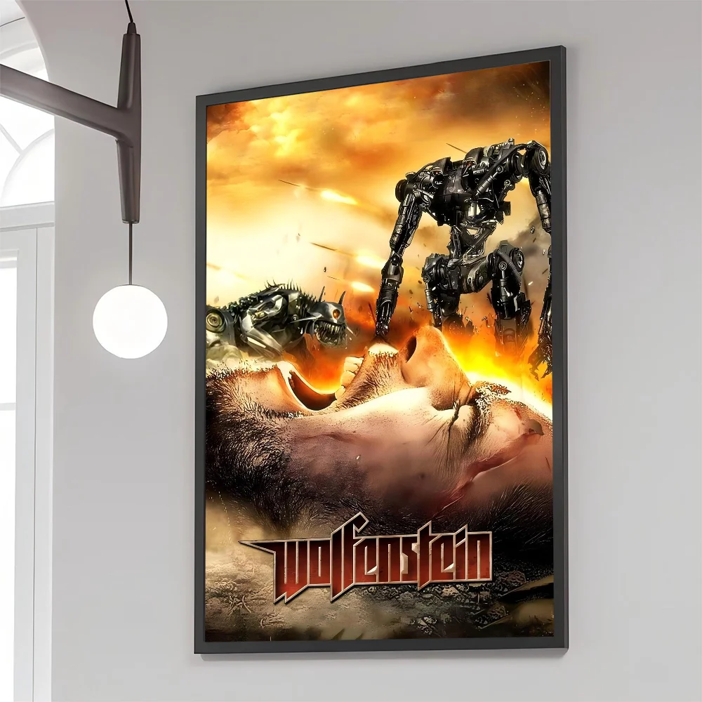 Wolfenstein Anime Posters Sticky HD Quality Wall Art Retro For Home Kawaii Room Decor