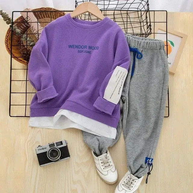 

spring fall Children Boy's Clothing Set Teen Outfits Kids Boys Tracksuit Sportwear clothes Suit 4 6 8 10 12 14Years